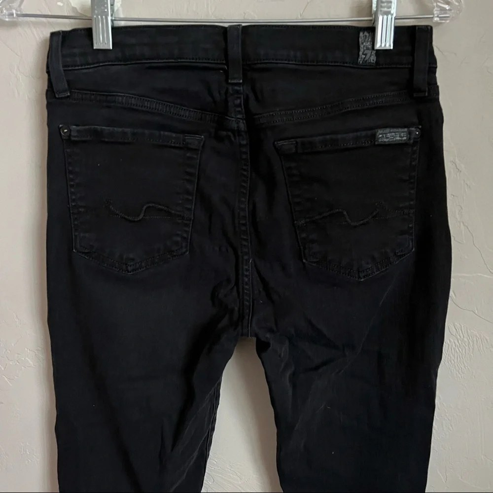 7 For All Mankind Black High Waist Crop Guenevere Skinny Denim Jeans_7